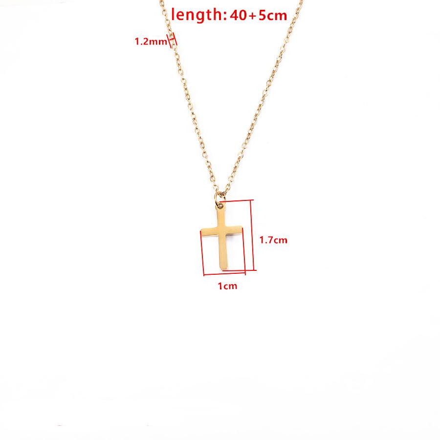 18 Karat Gold Kreuz Anhänger Halskette für Damen - Schlüsselbein Kette mit Farbechtem Titanstahl gold