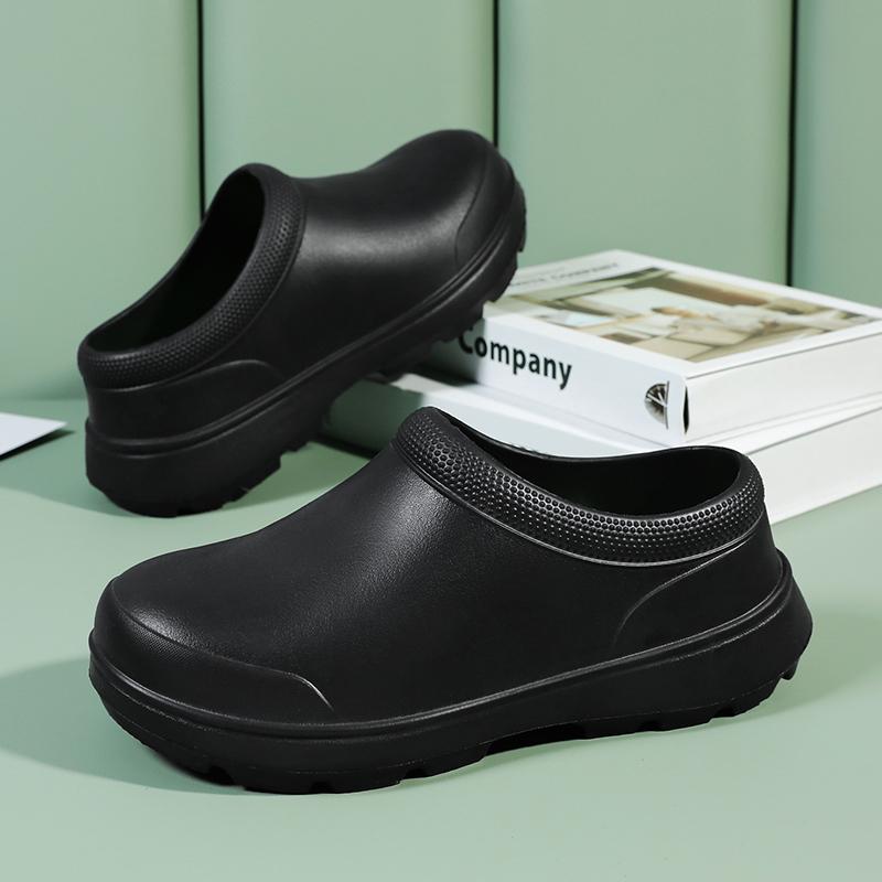 Küchenschuhe Herren Garten Clogs Outdoor Casual Wasserdicht Regenschuh Rutschfeste Restaurant Arbeitsschuhe Ölbeständiger Kochschuh 37-38 schwarz