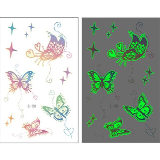 Kleines sexy süßes Tattoo für Frauen, leuchtend dunkel, Taty, wasserdicht, Fake Tattoo, leuchtende Tattoo-Aufkleber, Körperkunst, Cartoon-Tattoo