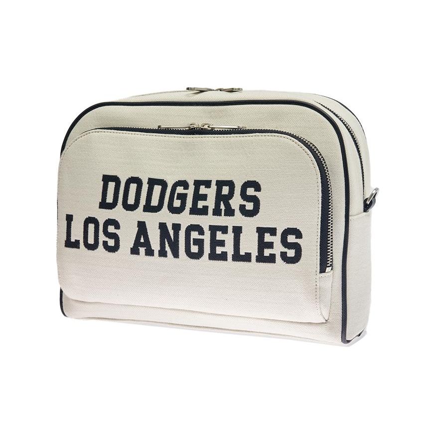 MLB Los Angeles Dodgers Reißverschluss Verstellbarer Abnehmbarer Schultergurt Polyester Rucksack Unisex Rucksack Creme 3ABKM044N-07CRM Linen Cream