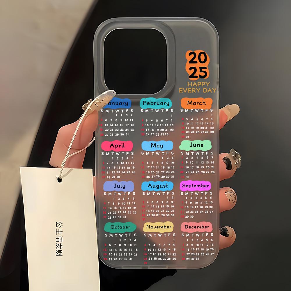 Kalender Handyhülle Für iPhone 16 Pro Hülle Funda iPhone 13 11 12 15 14 Pro Max 13 12 Mini 16 Plus Ultradünne Matte Klare Hülle For iPhone 14 Plus black