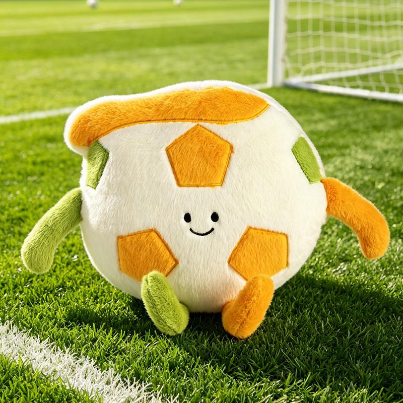 45cm Bunter Fußball Kissen Flacher Fußball Plüschtier Sport Fußball Stofftier Kawaii Ball Kissen Kindergeburtstagsgeschenk 45cm