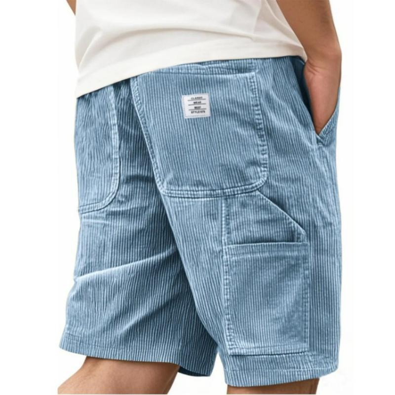 Herrenmode Mehrere Taschen Besticktes Etikett Werkzeug Retro Cordhose XL hellblaue