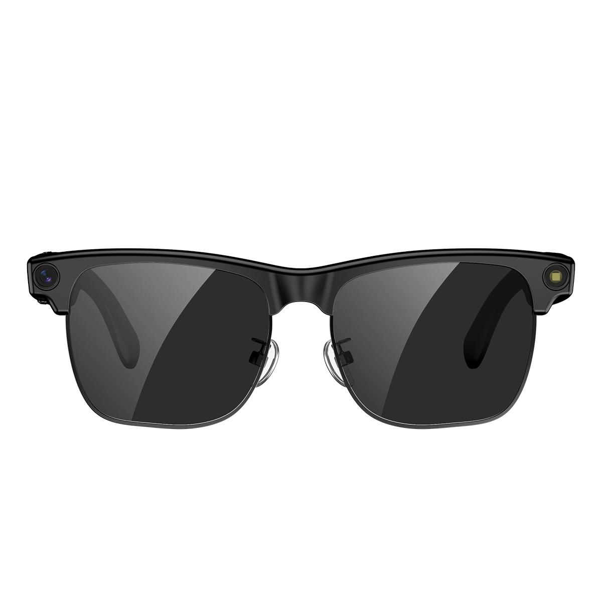Blackview BV200 Al Smart Glasses Smart Camera Brille Sonnenbrille Musikwiedergabe Brille Outdoor Sportbrille Smart Glasses mit Musik & Kamera SUNGLASSES schwarz