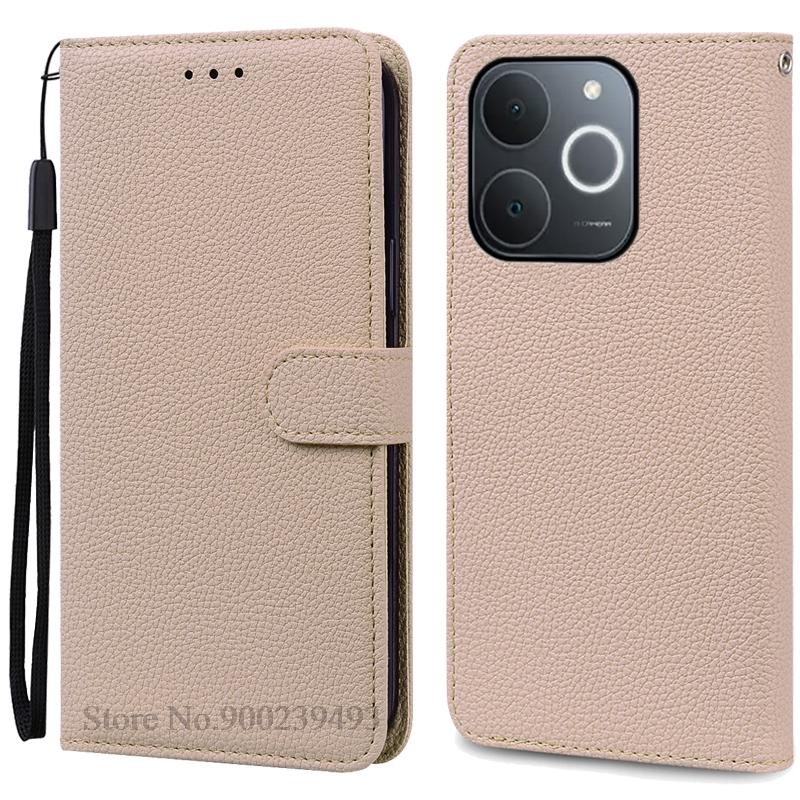 Für Realme Note 70 Hülle Realme Note 70T Hülle Brieftasche Flip Leder Handyhülle Für Realme Note 70T Hülle Note70 Hülle Coque Fundas Note 70  (Note 70T) beige