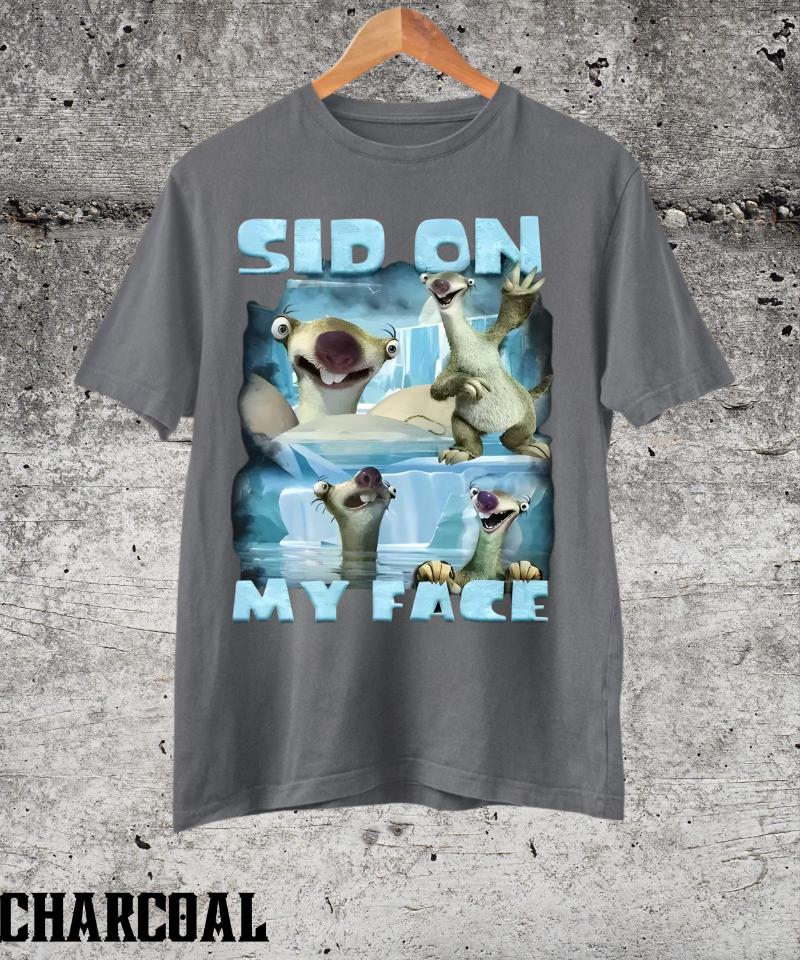 Sid Auf Meinem Gesicht Meme T-Shirt, Lustiges Ice Age Shirt, Freches Meme Grafik-T-Shirt, Verfluchtes Meme Shirt, Sarkastisches Beleidigendes Humor-Shirt M white