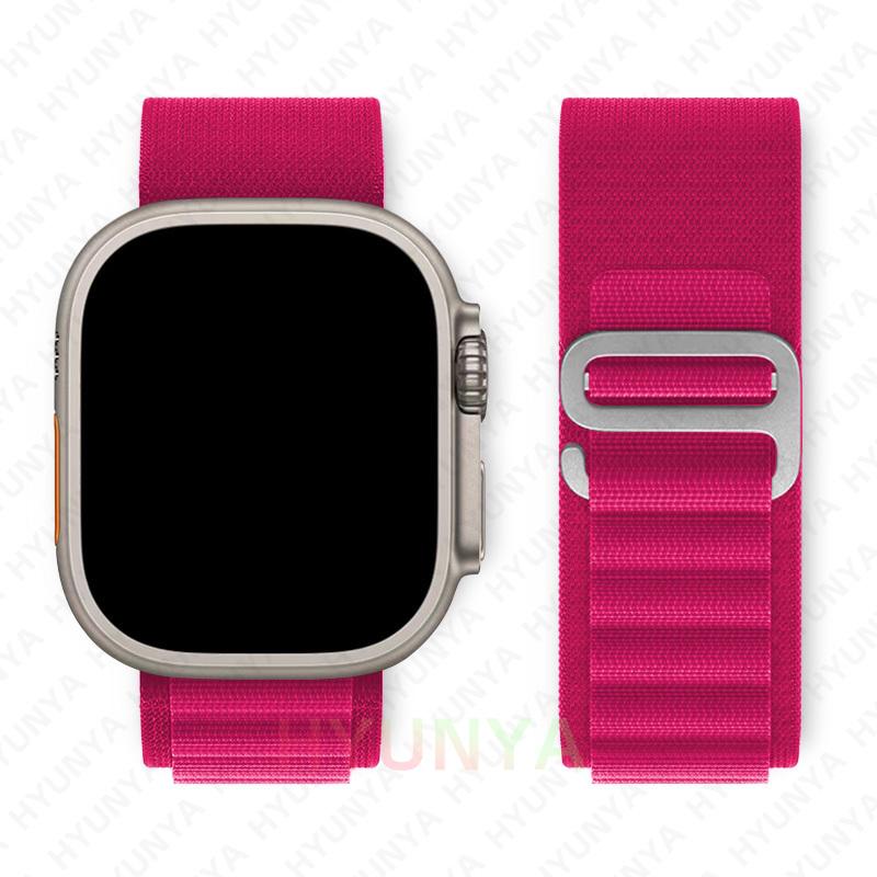Alpines Armband für Apple Watch Armband Serie 10 9 8 7 SE Ultra 2 41mm 42mm 45mm 46mm 49mm 40mm 44mm IWatch Correa Armband 42-44-45-46-49mm hellrosa