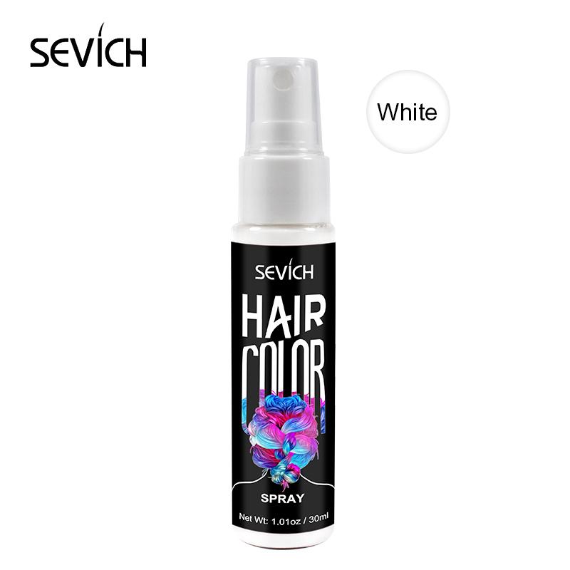 Sevich 8-Farben-Haarfarbenspray, sofortige Haarfarbe, Haarstyling-Produkt, 30 ml, temporäre Haarfarbe, Farbe, modisches Schönheits-Make-up weiß