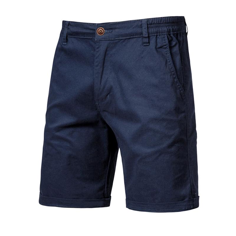 Usegiraffe Sommer-Herren-Shorts, Freizeithosen, Herren-Unterteile, bequeme Baumwolle, hochwertige Herren-Hosen, schlichte Business-Mode, schlank 30 navy blau