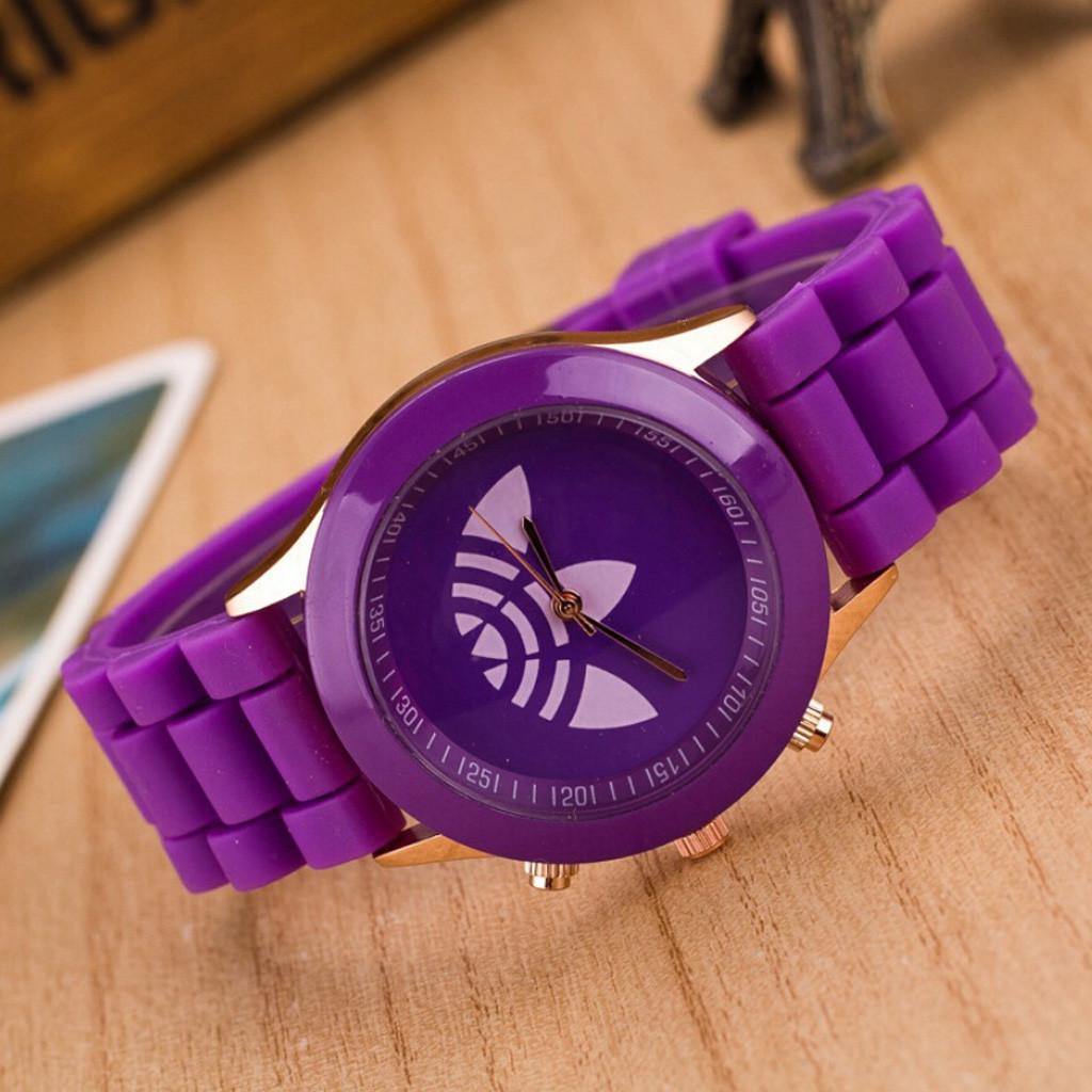 Silikon Sport Herren Damen Uhren Lässige Quarzuhr One Size violett