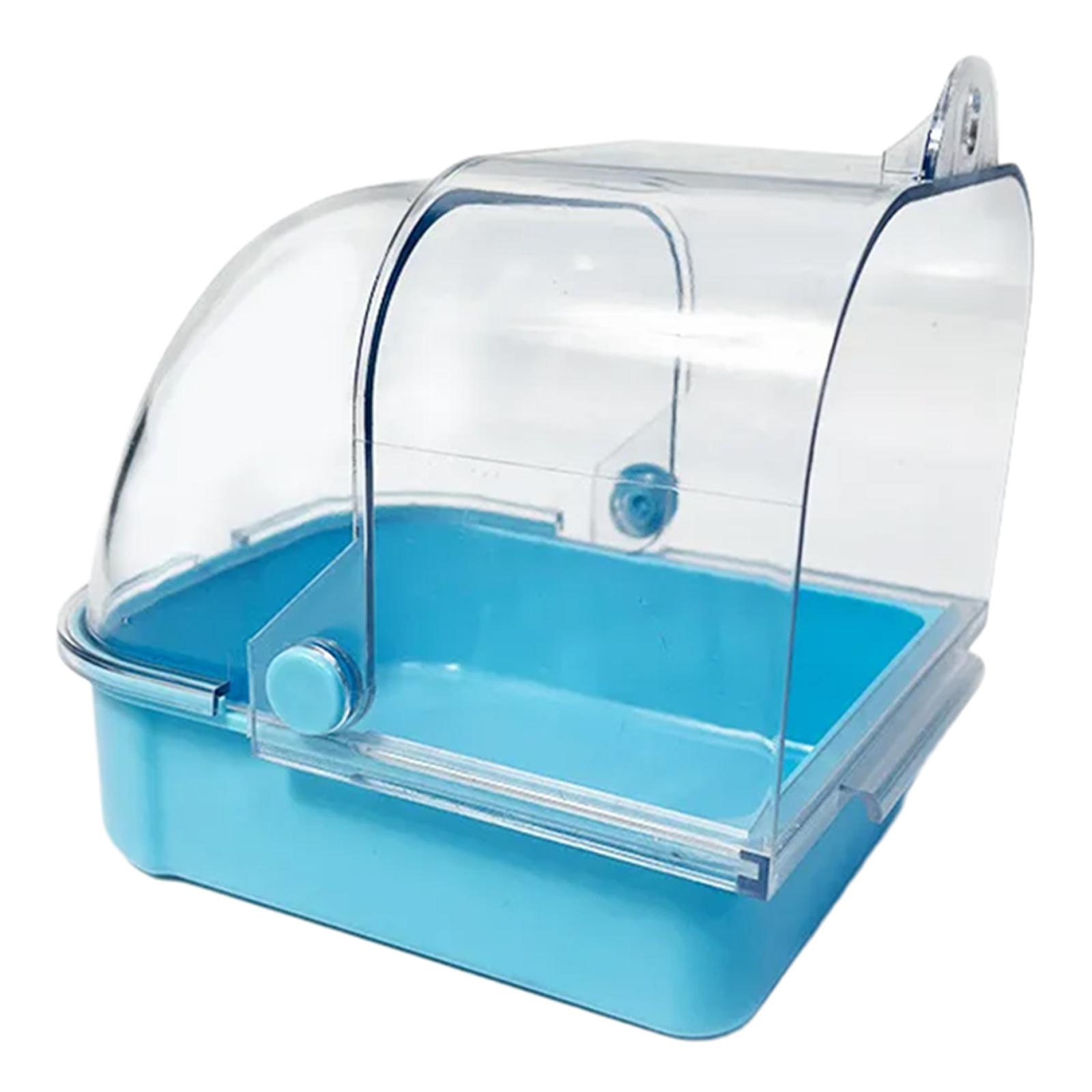 Badezimmer für Vögel in allen Größen für Papageien Vogel Klare Badewanne Vogelkäfig Duschbox Badezubehör für Sittiche Unzertrennliche hellblaue