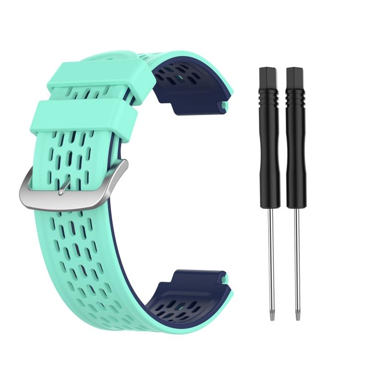 Für Garmin Approach S2 / S4 Zweifarbiges Silikon-Uhrenarmband(Schwarz Gelb) For Garmin Approach S2 / S4 blau