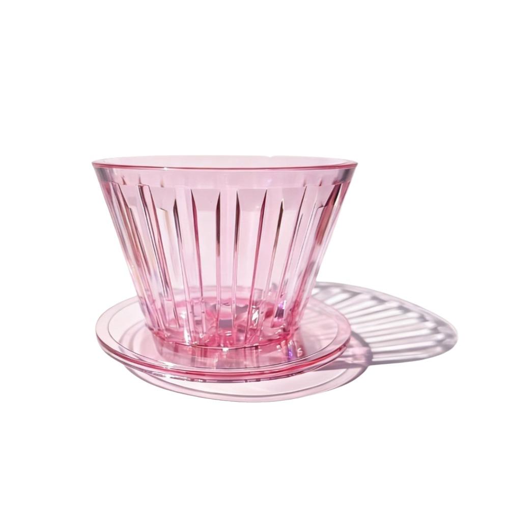 Hitzebeständiger Kaffee-Dripper Wiederverwendbarer Kaffee-Filterkorb Pour-Over-Filter Kaffeezubereitung rosa
