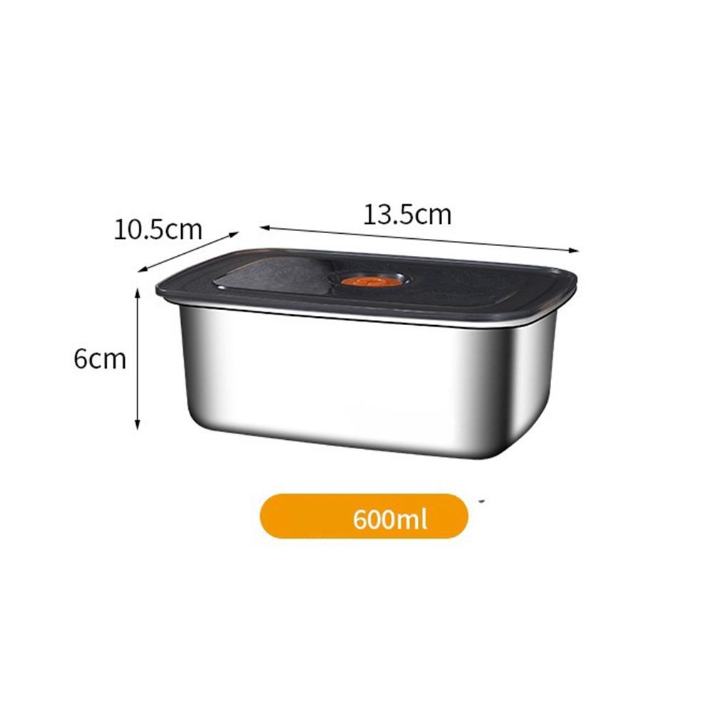 Edelstahl Bento Box Auslaufsicher Kühlschrank Gefrierschrank Aufbewahrungsbox Küchenzubehör 600ML