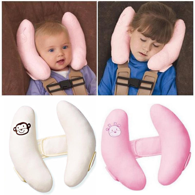 Kopfstütze, Autositz, weich, verstellbare Kopfstütze, Baby-Nackenschutz 26cm by 22cm rosa
