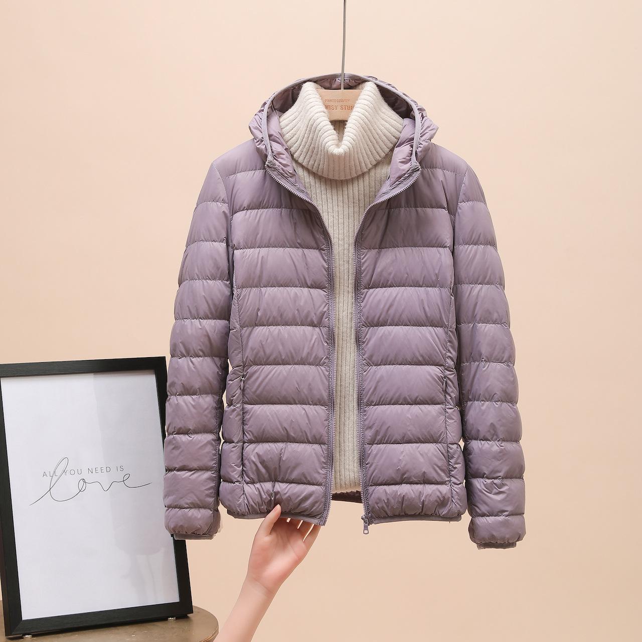 Damenbekleidung Ultraleichte Daunenjacke Damen Winter Warmer Mantel Leichte Warme Jacken Damen Kapuzenparka XXXXL