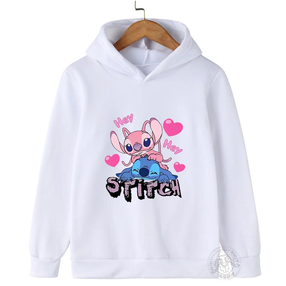MINISO Stitch Hoodies Street Fashion Pullover für Jungen und Mädchen Kinder Sportpullover Outdoor-Sport-Hoodie Kinderbekleidung 140