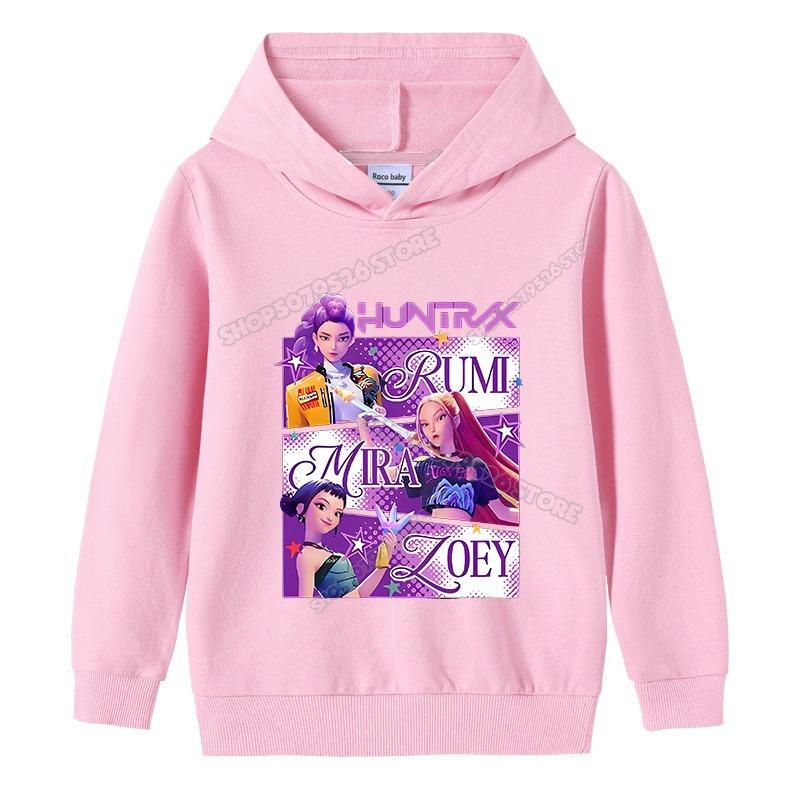 K-Pop Dämonenjäger Hoodies Mädchen Dünnes Kapuzensweatshirt Herbst Trainingsanzug Kapuze Sportbekleidung Langarm Pullover Kinderkleidung 120