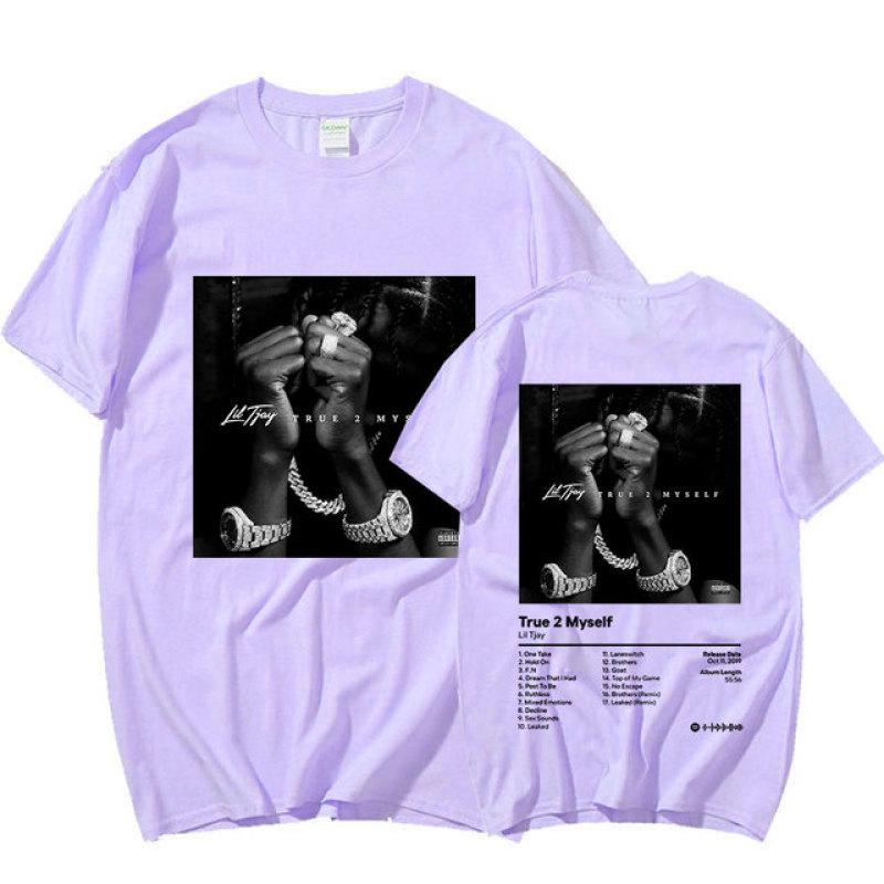 Rapper Lil Tjay True 2 Myself Musik Album Print T-shirt Männer Frauen Hip Hop Vintage T Shirt Mode Streetwear Übergroßen T-shirts XXXL