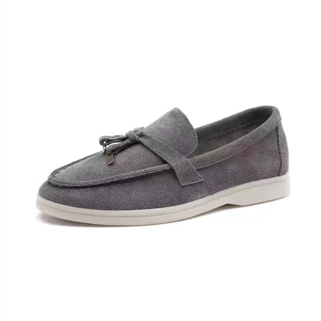 Mode 2024 Neue Damen Ballerinas Mode Slipper Loafer Damen Lässige Schmale Fransen Mokassins Schuhe Walking Sneakers für Damen 43 graue