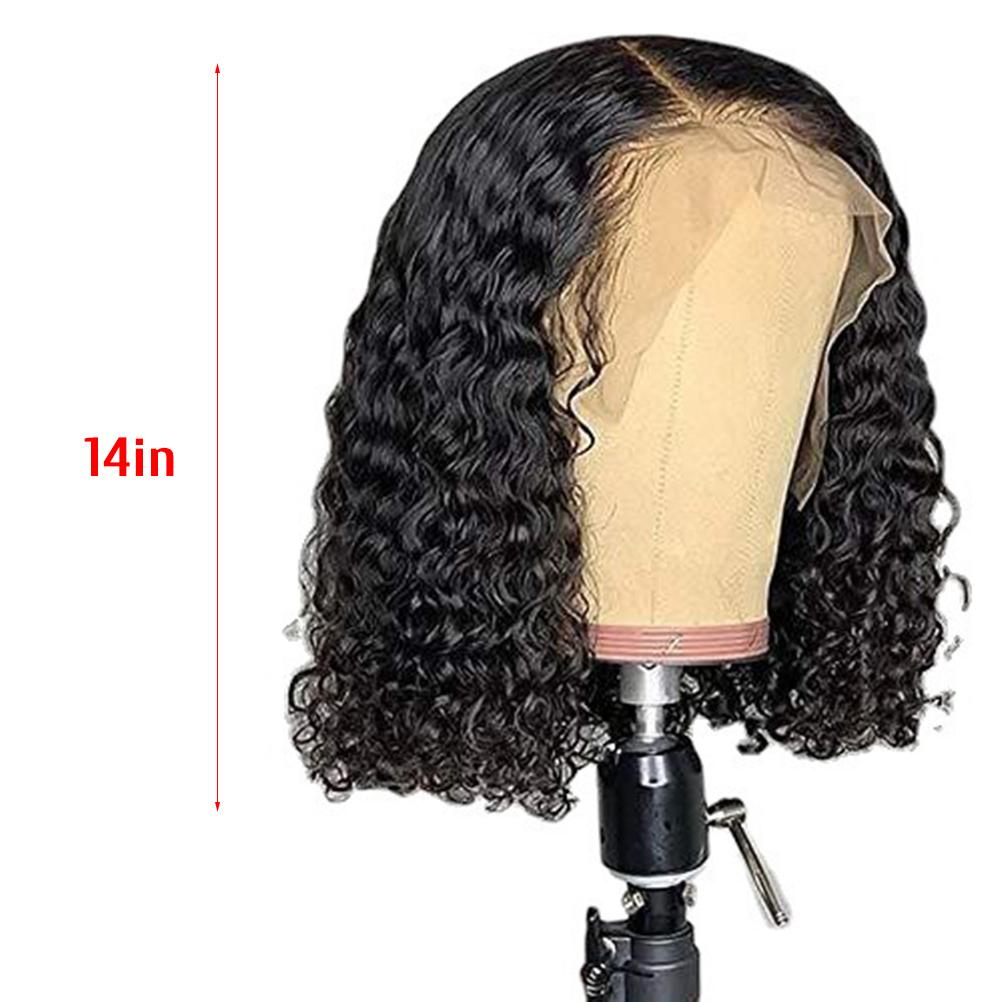 Gewellte Perücken, tiefe Wellen, Lace-Frontal-Perücken, brasilianisches Haar, Perücken für schwarze Frauen, natürliches Schwarz, 150 Prozent