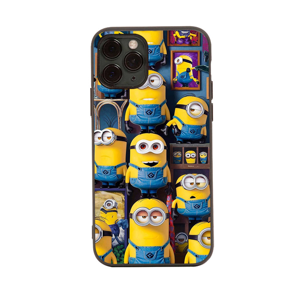 Hülle für iPhone 16 15 Plus 14 13 12 11 Pro 8 7 6S 6 SE 5S X XR XS Max Realme C30 C33 C31 9I Schwarze Soft Cover MI31 Lustige Minions Samsung J2 Prime indigo