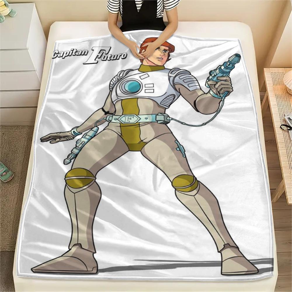 1 Stück Captain Future Aufdruck Flanelldecke, Hohe Qualität, Bequem für alle Jahreszeiten, Heimdekoration, Wärme und Komfort, Perfekt für Weihnachtsgeschenke 80cmx120cm gray