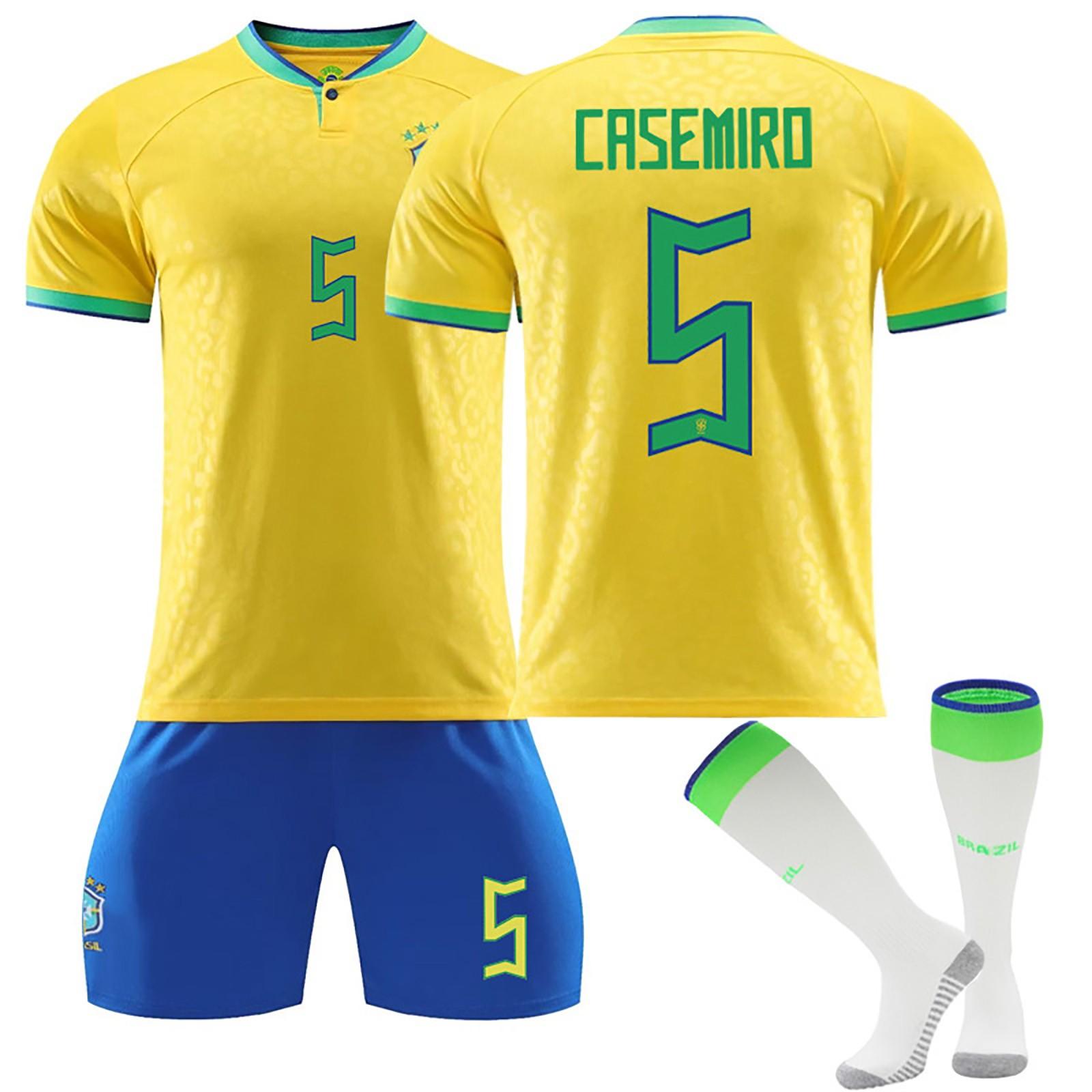 22/23 Brasilien Heim-Fußballtrikots, Shorts und Socken, Set, neue Shorts und Socken, Erwachsenengrößen, Outfits XL armee grüne