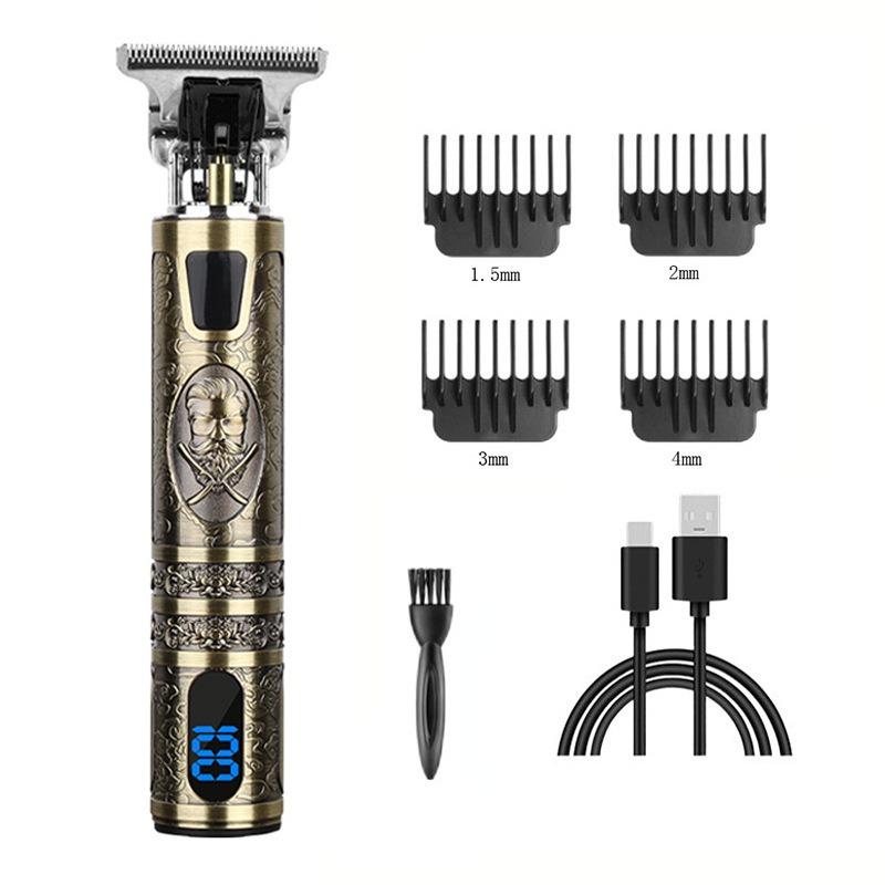 Professioneller Haarschneider, Elektrorasierer mit LED-Anzeige, Haarschneider, Bartschneider XS01 gray