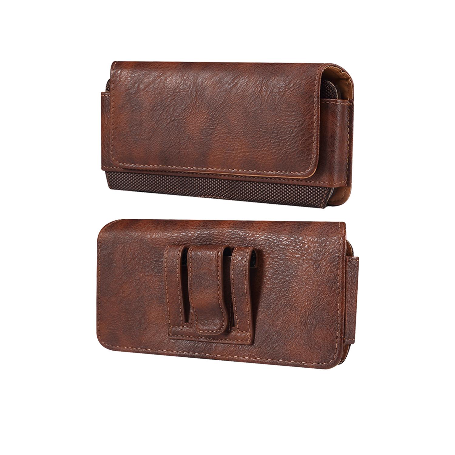 Luxus Leder Gürtelclip Handytasche Herren Taillentasche Halter für iPhone 16 15 13 12 11 Pro Max Samsung Galaxy S24 S23 Xiaomi Redmi Oppo Holster Pouch Pack XL(6.7-6.9 Inch) braun