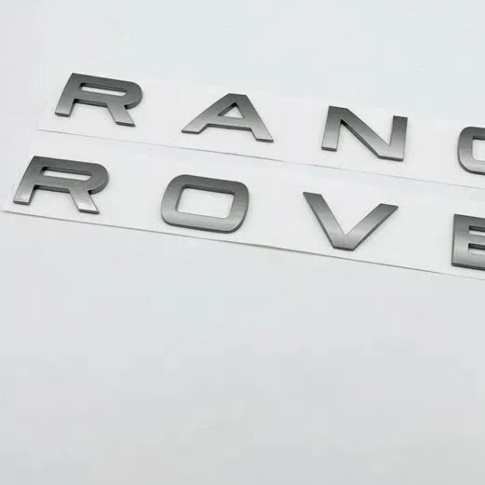 3D-ABS-Logo R ange-R über Emblem-Buchstaben Motorhaubenabzeichen Motorhaubenaufkleber für R ange-R über L320 L322 L405 L494 Vouge Evoque grau