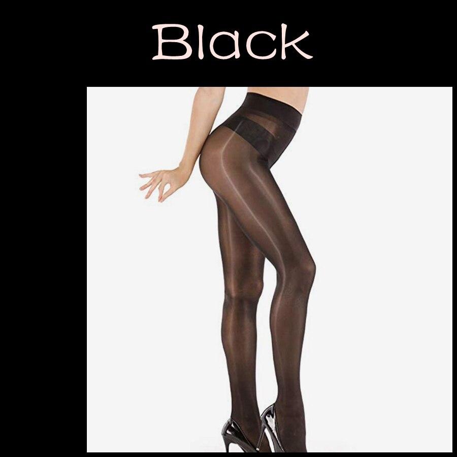Elastische Magic-Strumpfhose. Außergewöhnliches Material, glänzender als Oil Shine. Ultradünne Strumpfhose mit geschlossenem Schritt für Damen schwarz