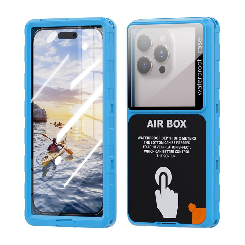 Luxus IP68 Wasserdichte Handyhülle für Samsung Galaxy A33 A23 A13 A72 A52s A32 A22 A12 A71 A51 A31 A21s A11 360 Vollabdeckung AirBox Galaxy A42 5G blau