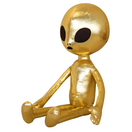 Kinder-Alien-Kissen, niedliches Plüschtier, Stofftier-Puppe, Emotion, Alien-Puppe, Spielzeug, lustiges Kissen mit Kunstlederbezug L goldgelb