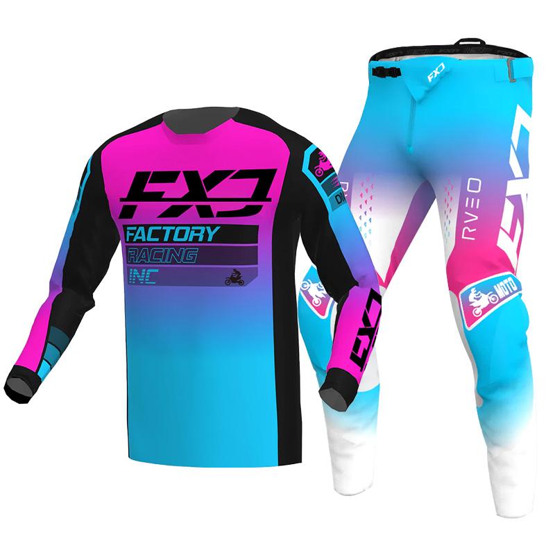 Motocross-Jersey- und Hosen-Kits, Rennanzug, Racer-Ausrüstungsset, Offroad-MX-Enduro-MOTO-Herren-Kits, Damen-Mountain-Downhill-Motorrad-Combo XXL-38