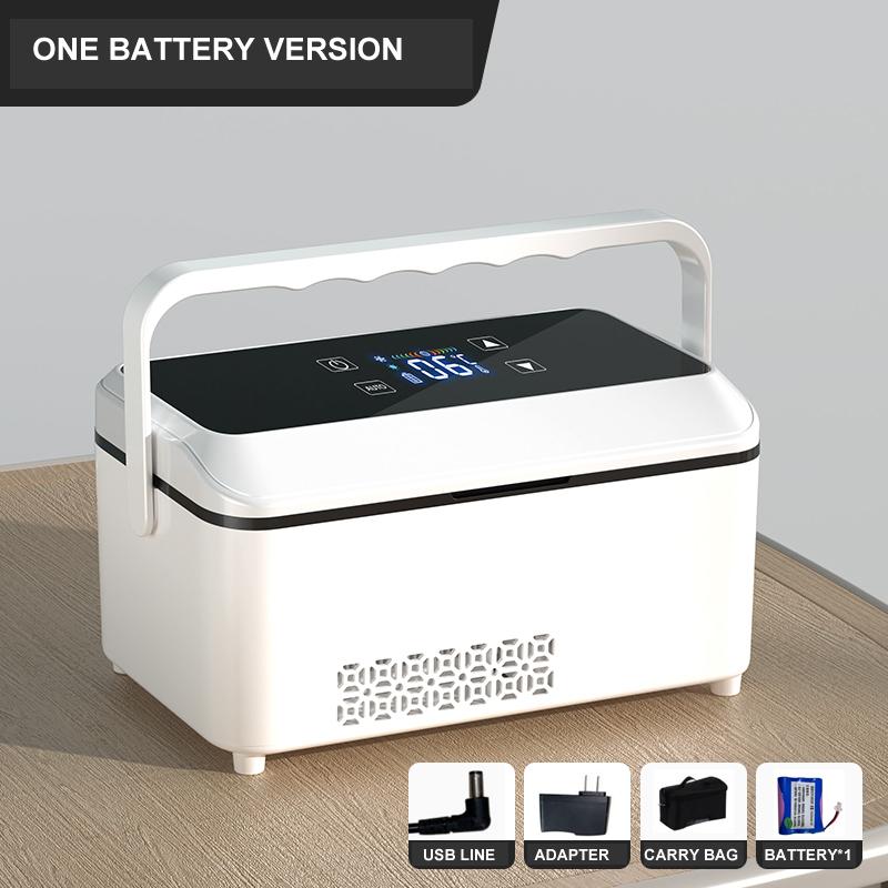 Tragbare Mini-Insulin-Kühlbox für Zuhause, Auto, Reisen, 2–8 °C Grad Kühlung, wiederaufladbare USB-Kühlbox, 10200 mAh