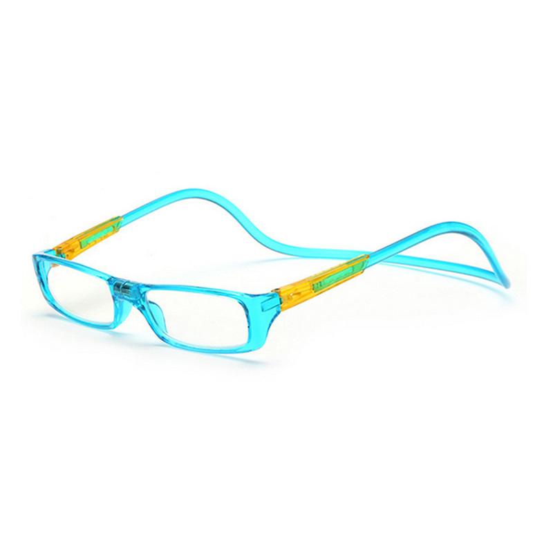 Presbyopische Brille Magnet 1 Stück Hängender Hals Anti-Verlust Für Eltern Senioren Lesebrille tragbar Einstellbar Unisex Zubehör +2.0 himmelblaue