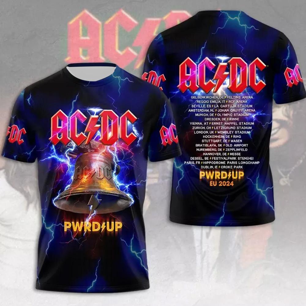 Sommer Herrenbekleidung Rockband T-Shirt AC/DC 3D-Druck Kinder Jungen Kurzarm T-Shirts Hip Hop Mode Rundhals Casual Shirts Tops 4XL