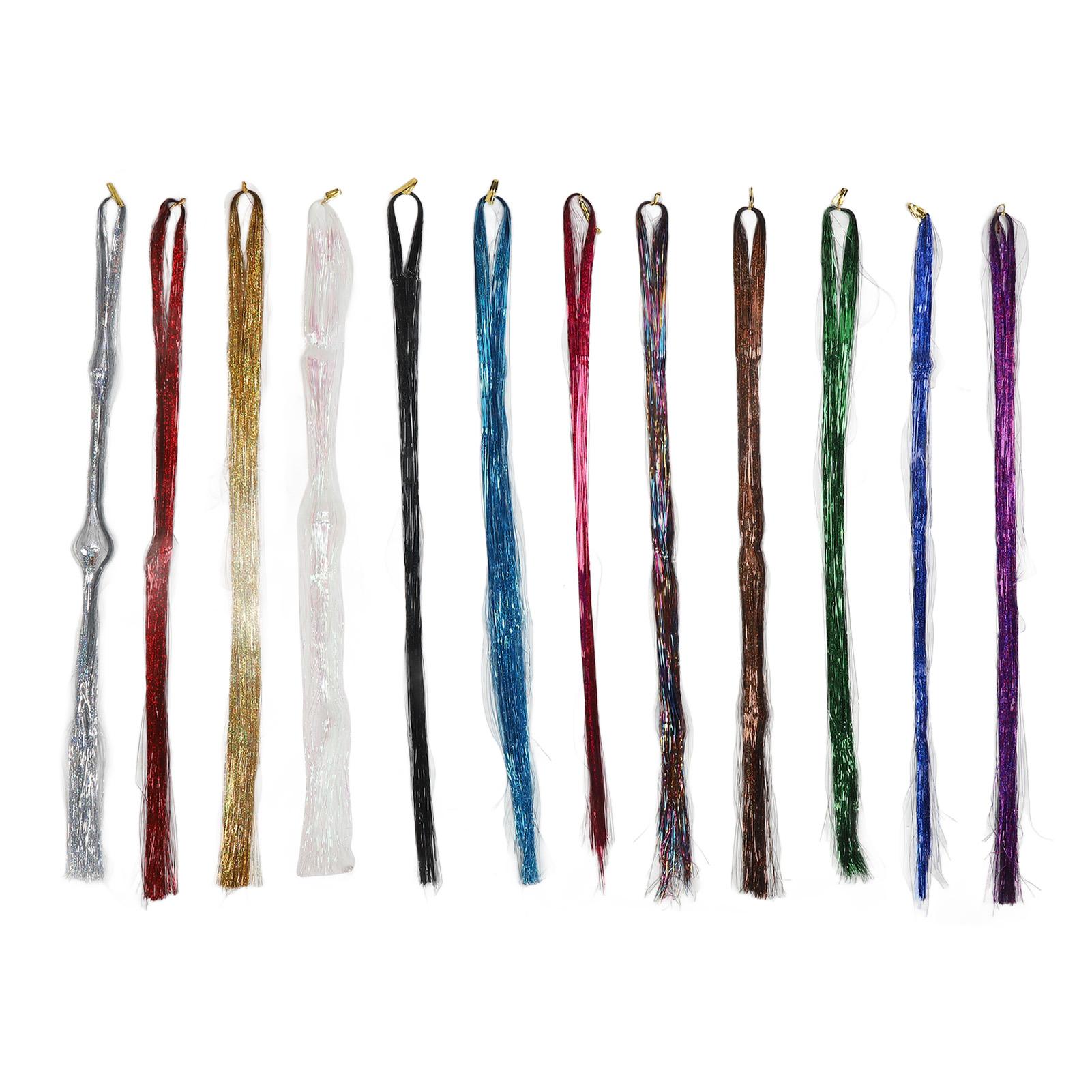Buntes Haarglitzer Extensions Set PET Dekoration Flechten Glitzerndes Haarglitzer Set für Täglich