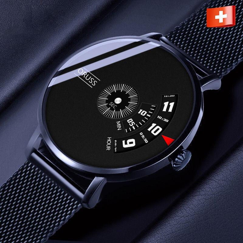 Vollautomatische Uhr Neues Konzept Wasserdicht Herren Stern Quarz Inländische Business-Uhr Herren