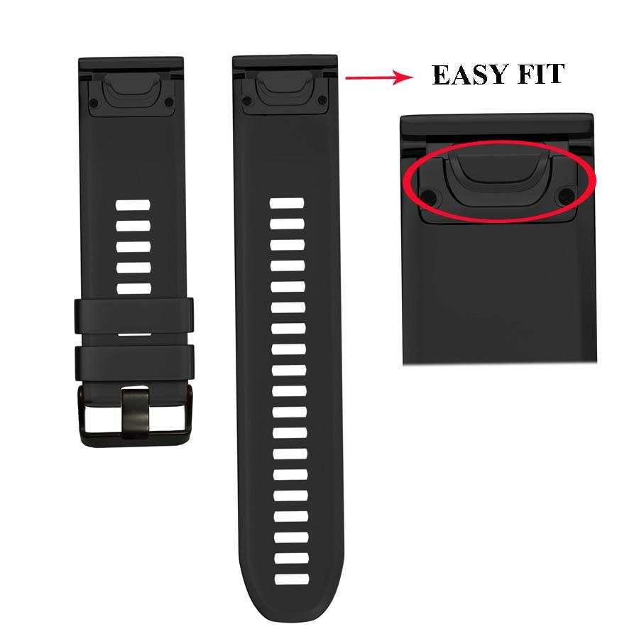 20mm 22mm 26mm Smart Watch Band Straps Für Garmin Fenix 6 6pro 6X 5X 5 5plus 3 3HR Forerunner 935 945 Quick Release Strap Silikon Armband 20mm schwarz