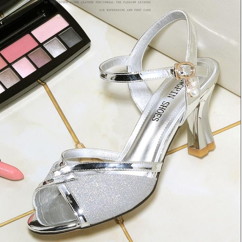 Sommer Frau Sandalen Mode Schnalle Süße Sandalen Sommer Casual Keil Offene spitze Sandalen 34