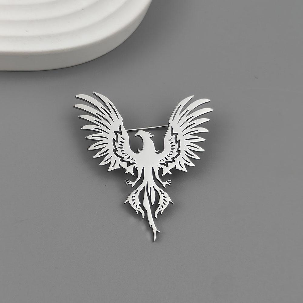 Retro Phönix Herren Broschen Vergoldeter Edelstahl Tier Anstecknadeln Herrenschmuck Bekleidungszubehör Ehemänner Geschenke