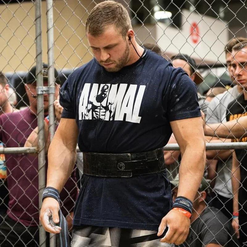 Sommer Fitnessstudio Fitness T-Shirt Locker Herren Baumwollshirt Bodybuilding Training Herren T-Shirt Übergröße Sport Kurzarm Jogger T-Shirt XXXXXL himmelblaue