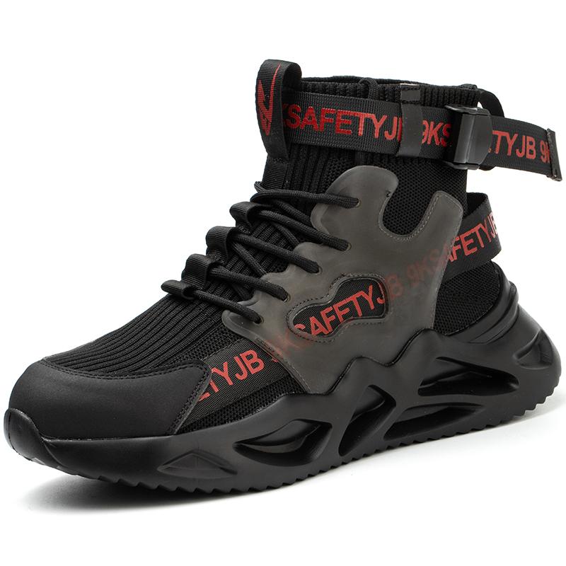 Arbeitsstiefel Herren Damen Sicherheitsschuhe Stahlkappe Socke Sicherheitsstiefel Mann Unzerstörbare Schuhe Anti-Smash Arbeitsschuhe Turnschuhe Männlich 38