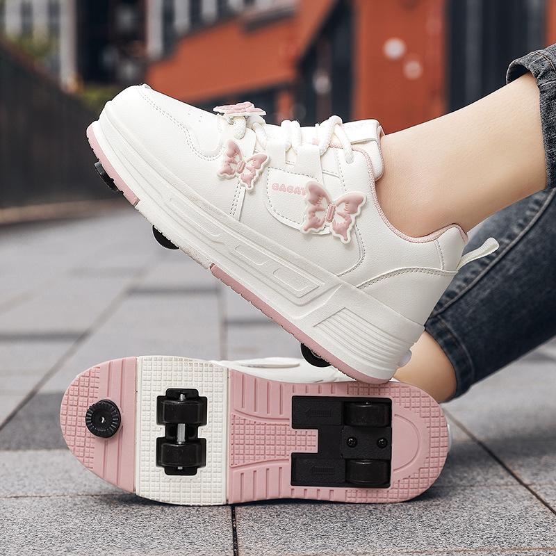 2026 Neues Modell Versteckte Rollen Rollschuhe für Kinder & Erwachsene - Doppelrollen & Bremsfunktion 35