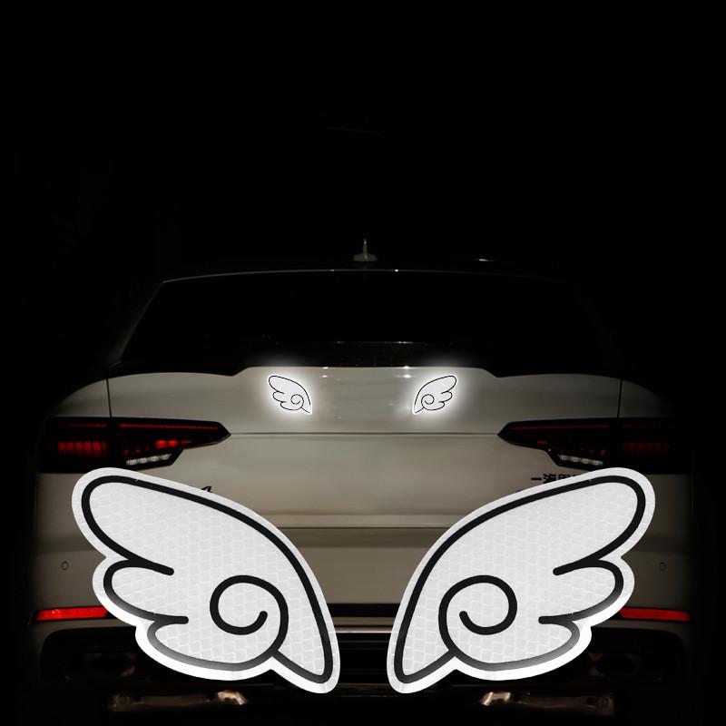 2 Stücke/1 Paar Auto Sicherheit Warnung Reflektierende Band Aufkleber Auto Reflektierende Aufkleber Auto Aufkleber Reflektierende Streifen Auto Fahrrad Motorrad 12*6.7cm