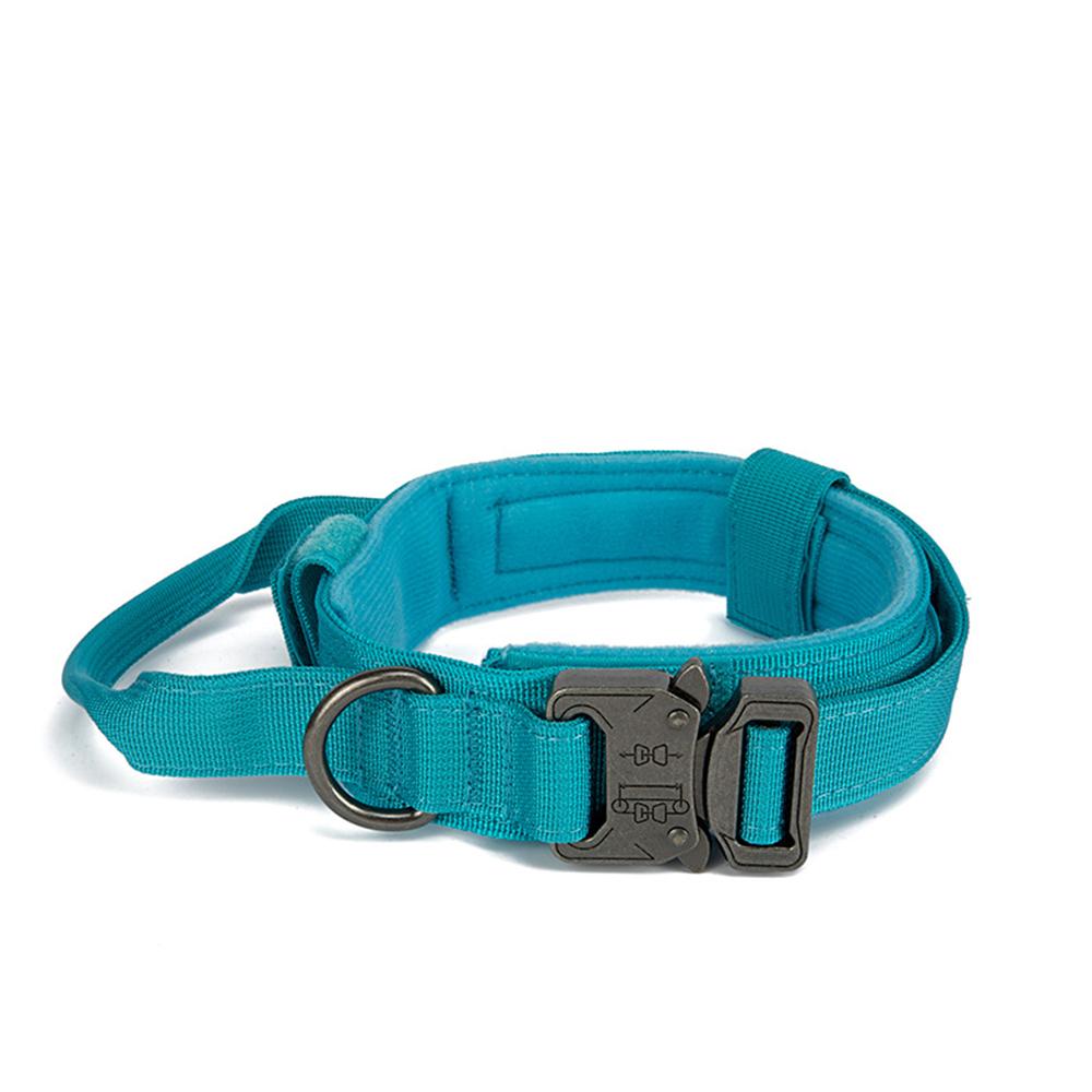 Hundehalsband- und Leinen-Set aus Nylon, strapazierfähiges Hundehalsband, reflektierende Leine, taktisches Trainingshalsband für Haustiere, Leinen-Set für große Hunde L (42-54CM)