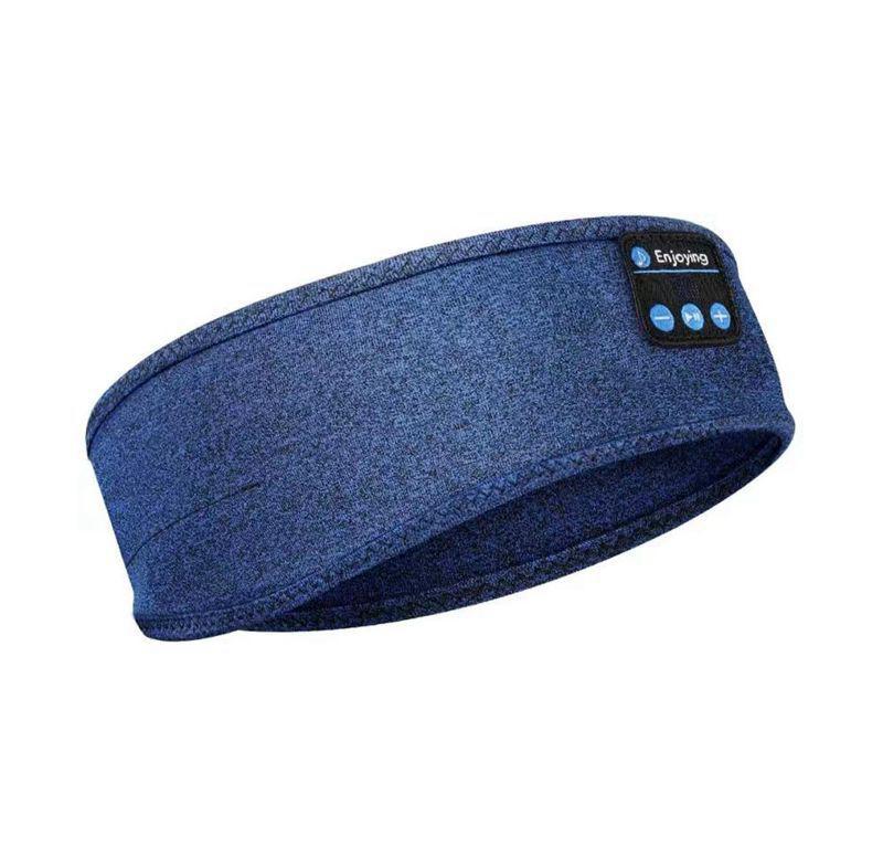 Bluetooth-Kopfhörer, Sport-Schlaf-Stirnband, dünn, weich, elastisch, bequem, kabellose Kopfhörer, Musik-Augenmaske für Seitenschläfer blau