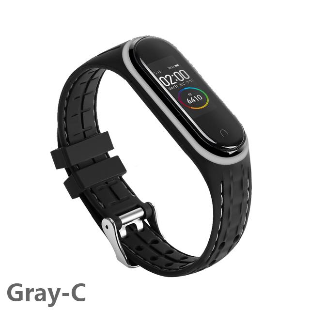 Armband für Mi Band 7 6 5 Armband Sportgürtel Silikon-Uhrenarmband Ersatz Smartwatch-Armband für Xiaomi Mi Band 3 4 5 6 Armband mi band 7 black